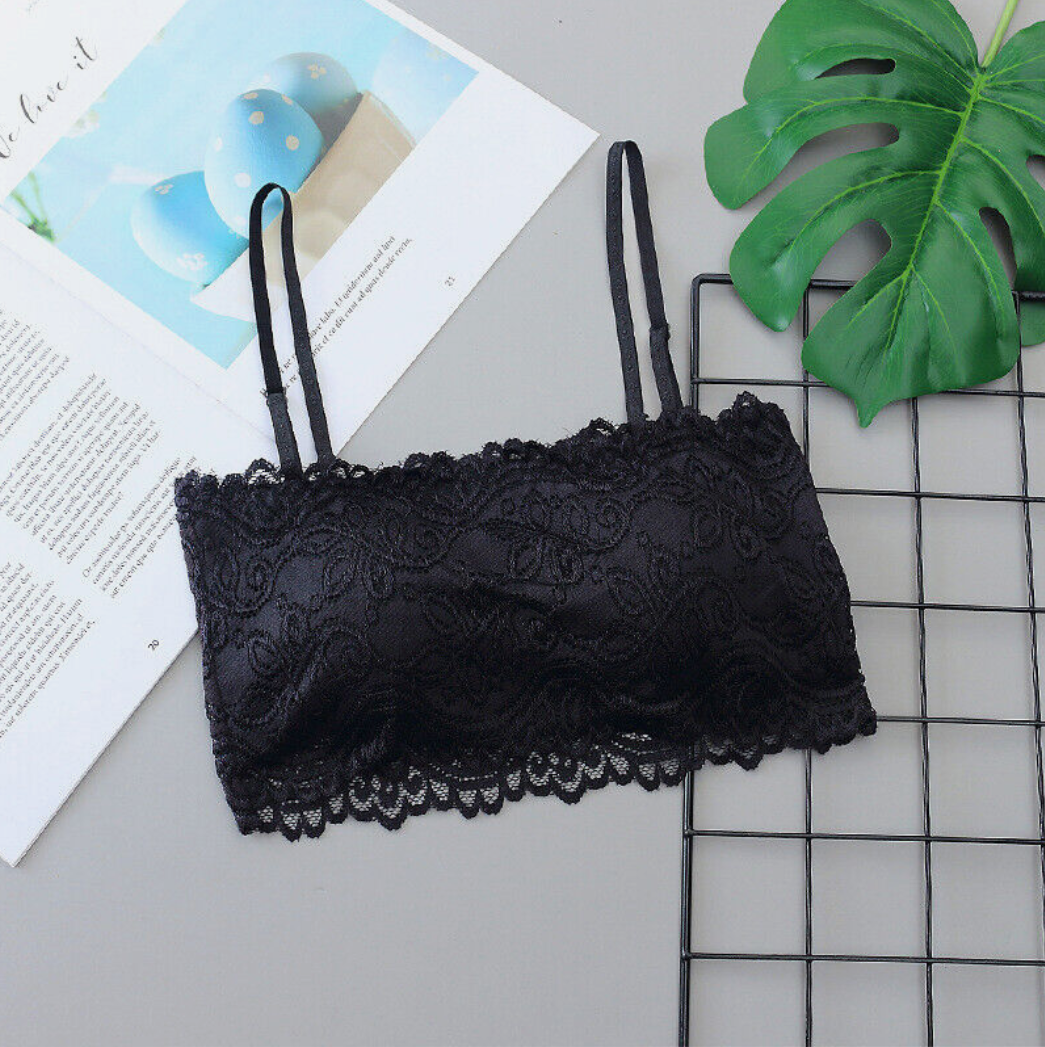 Envy Body Shop Sexy Lace Tube Top Bandeau Crop Stretch Strapless Bra
