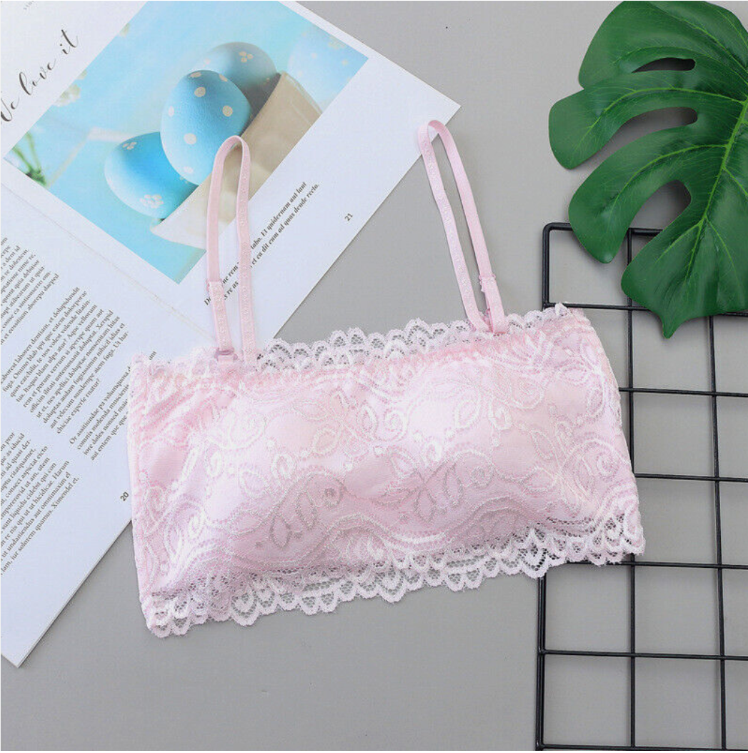 Envy Body Shop Sexy Lace Tube Top Bandeau Crop Stretch Strapless Bra