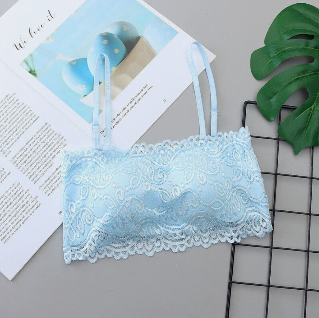 Envy Body Shop Sexy Lace Tube Top Bandeau Crop Stretch Strapless Bra