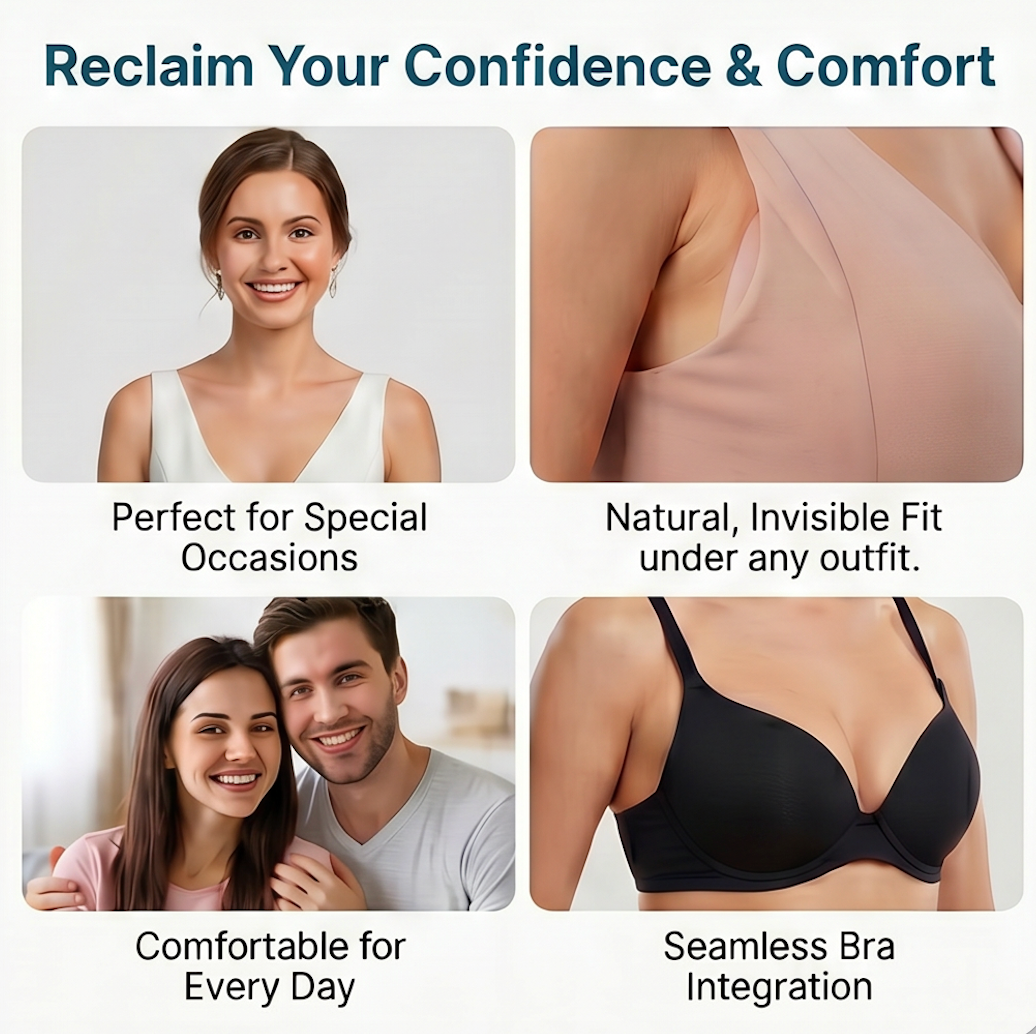 L-Shaped Silicone Breast Forms – Mastectomy, Crossdresser & Transgender Fit, Right