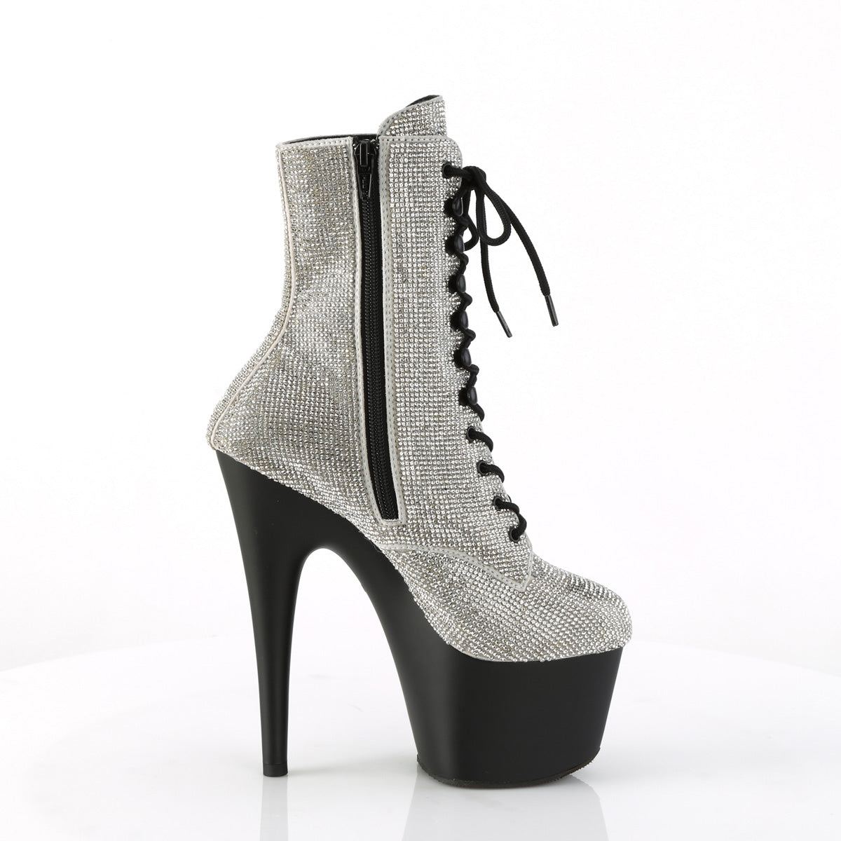 ADORE-1020RS *7" Heel , 2 3/4" PF RS Embellished Ankle Boot, Side Zip