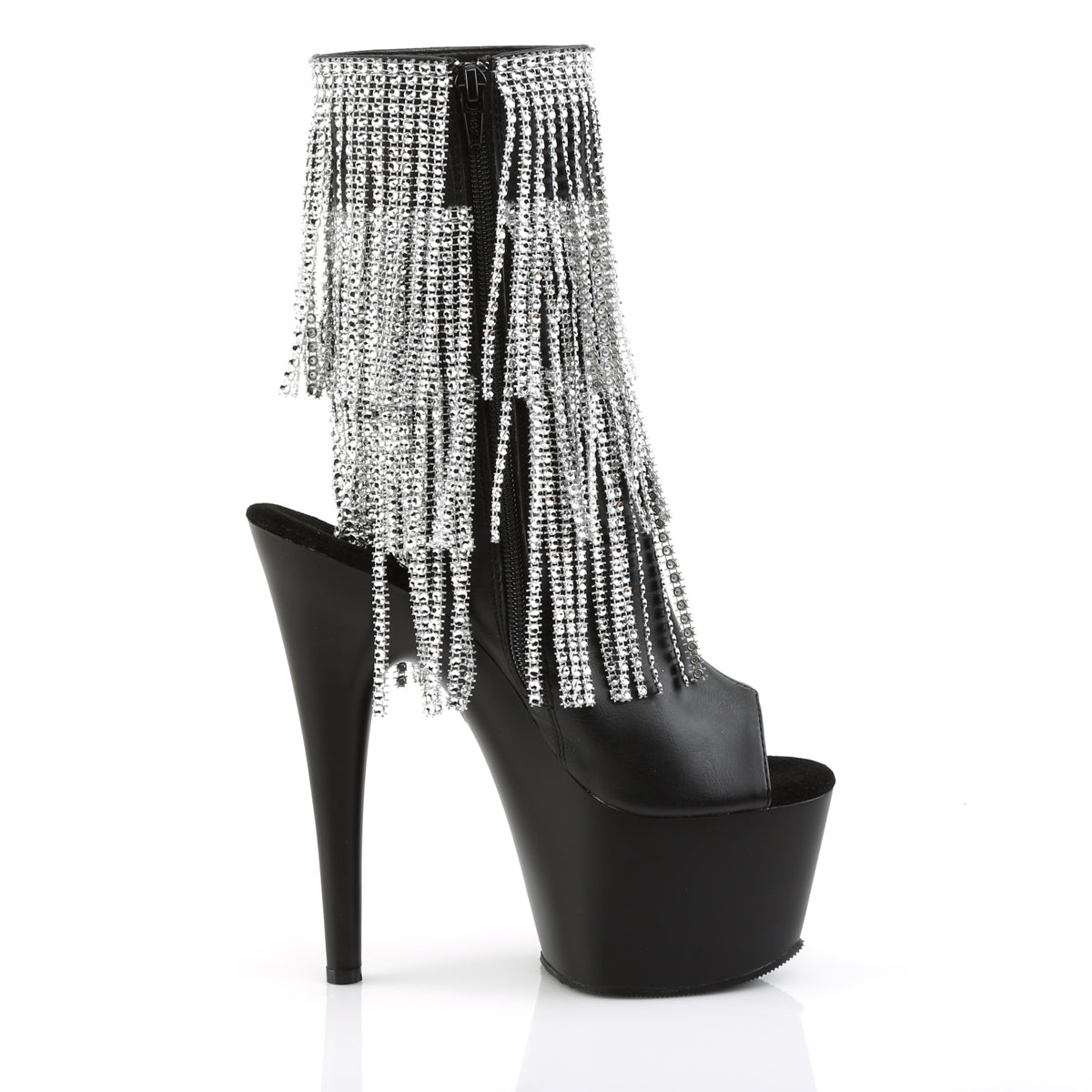 ADORE-1024RSF **7" Heel, 2 3/4" PF Open Toe/Heel Ankle Boot, Side Zip
