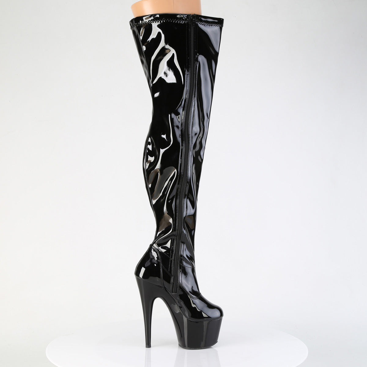 ADORE-3000WCF 7" Heel, 2 3/4" PF Wide Calf Stretch Thigh Boot, Side Zip