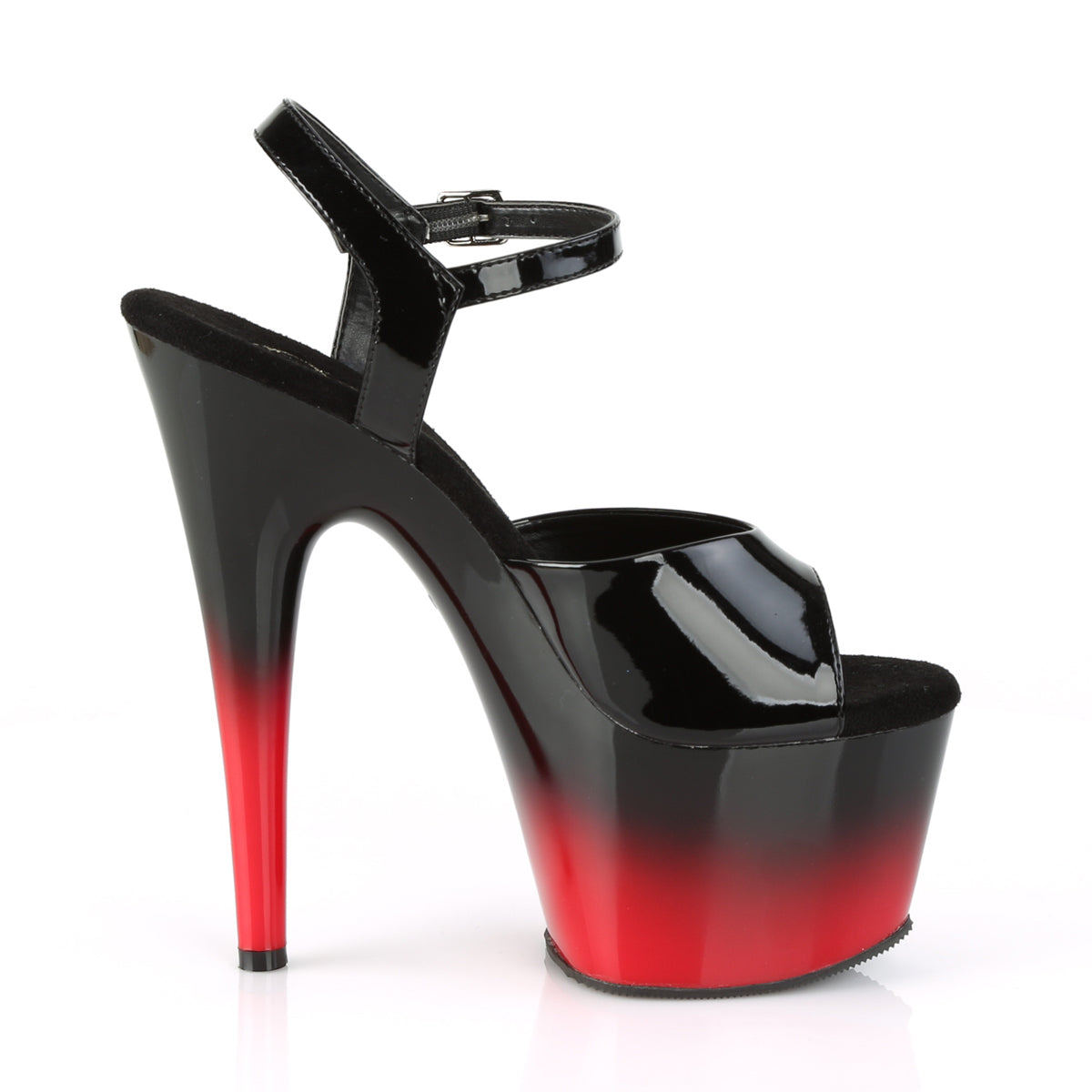 ADORE-709BR-H 7" Heel, 2 3/4" PF Two Tone Ankle Strap Sandal
