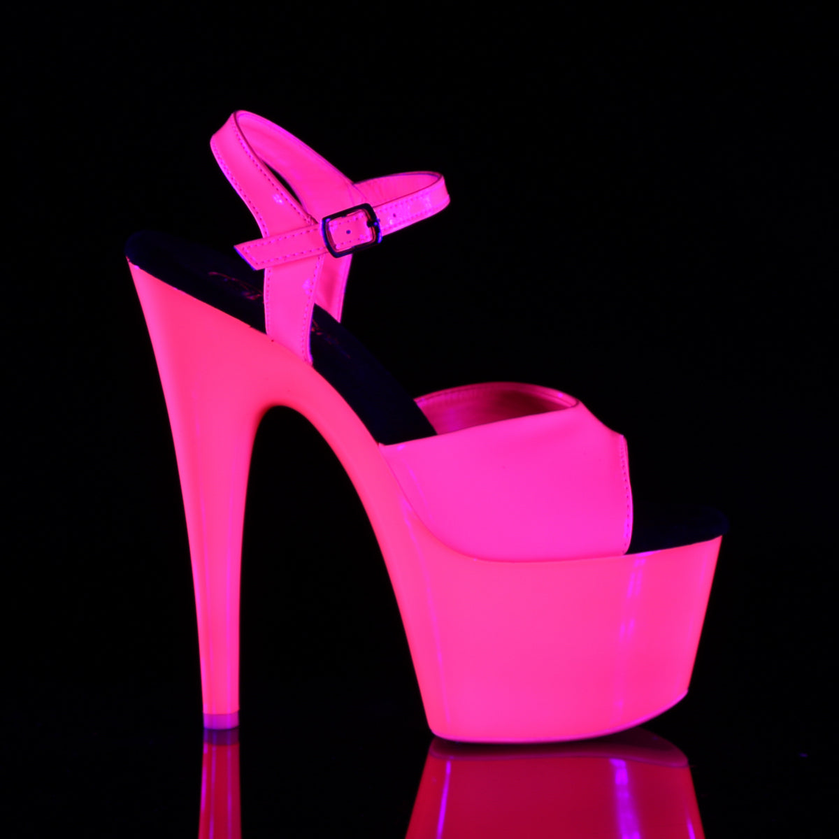 ADORE-709UV 7" Heel, 2 3/4" PF UV Reactive Ankle Strap Sandal