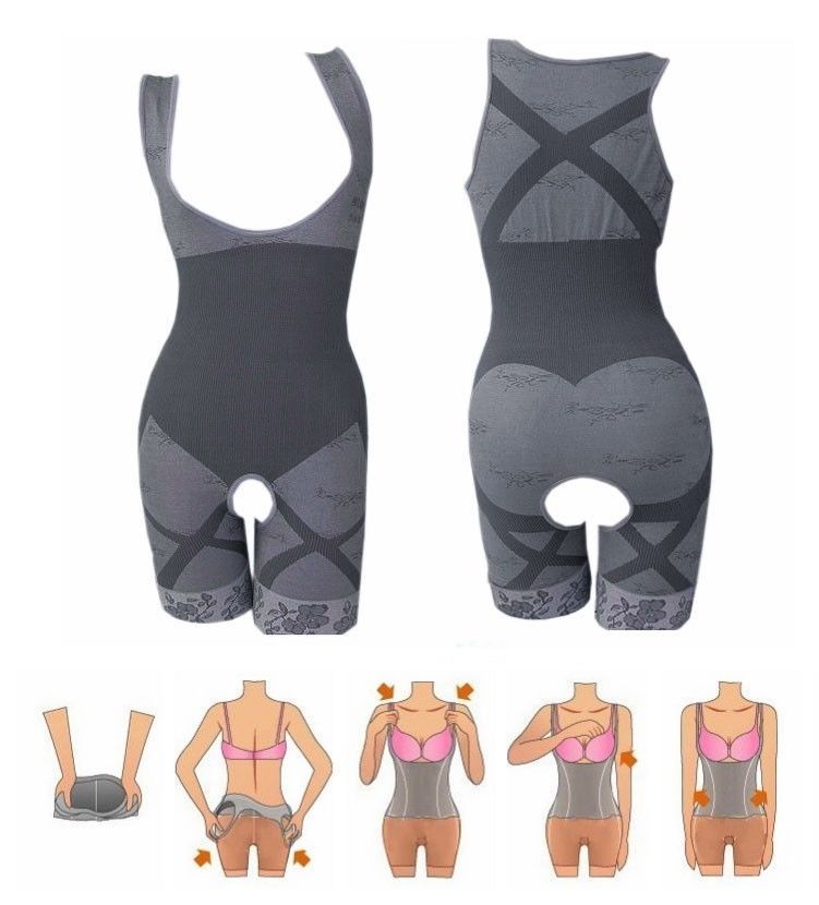 BAMBOO CHARCOAL MAGIC SLIM FULL BODY SHAPER WAIST CINCHER THIGH REDUCER SUIT