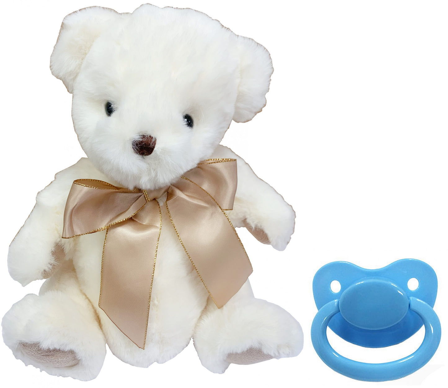 Pacifier Stuffie Animal Plush Kiss The Bear Pacifier Holder