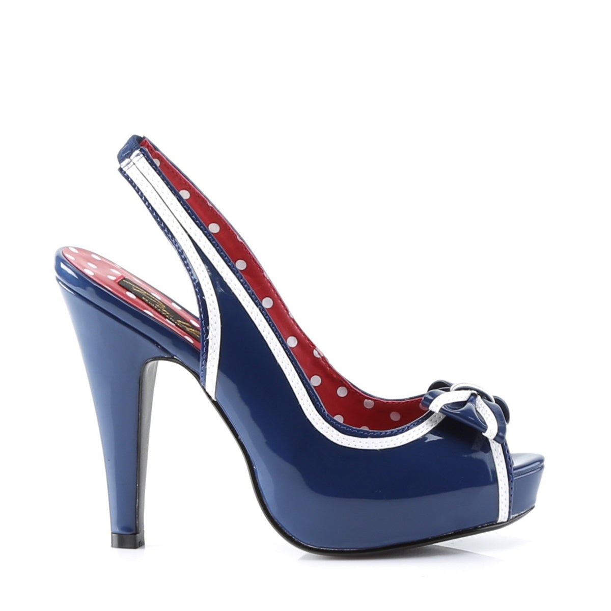 BETTIE-05 *4 1/2" Heel, 1" Hidden PF Peep Toe Slingback Sandal W/ Bow