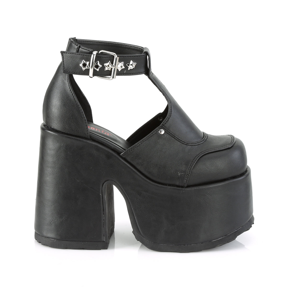 CAMEL-103 5" Chunky Heel, 3" Platform Eyelet T-Strap Sandal