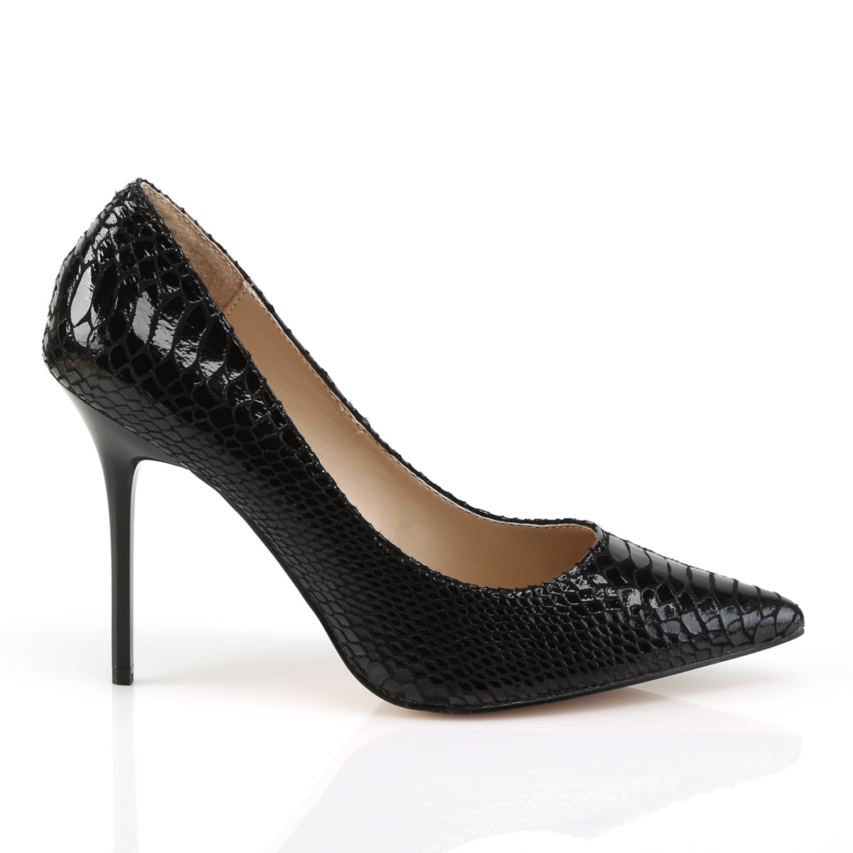 CLASSIQUE-20SP *4" Pointed-Toe Snake Print Leather Pump
