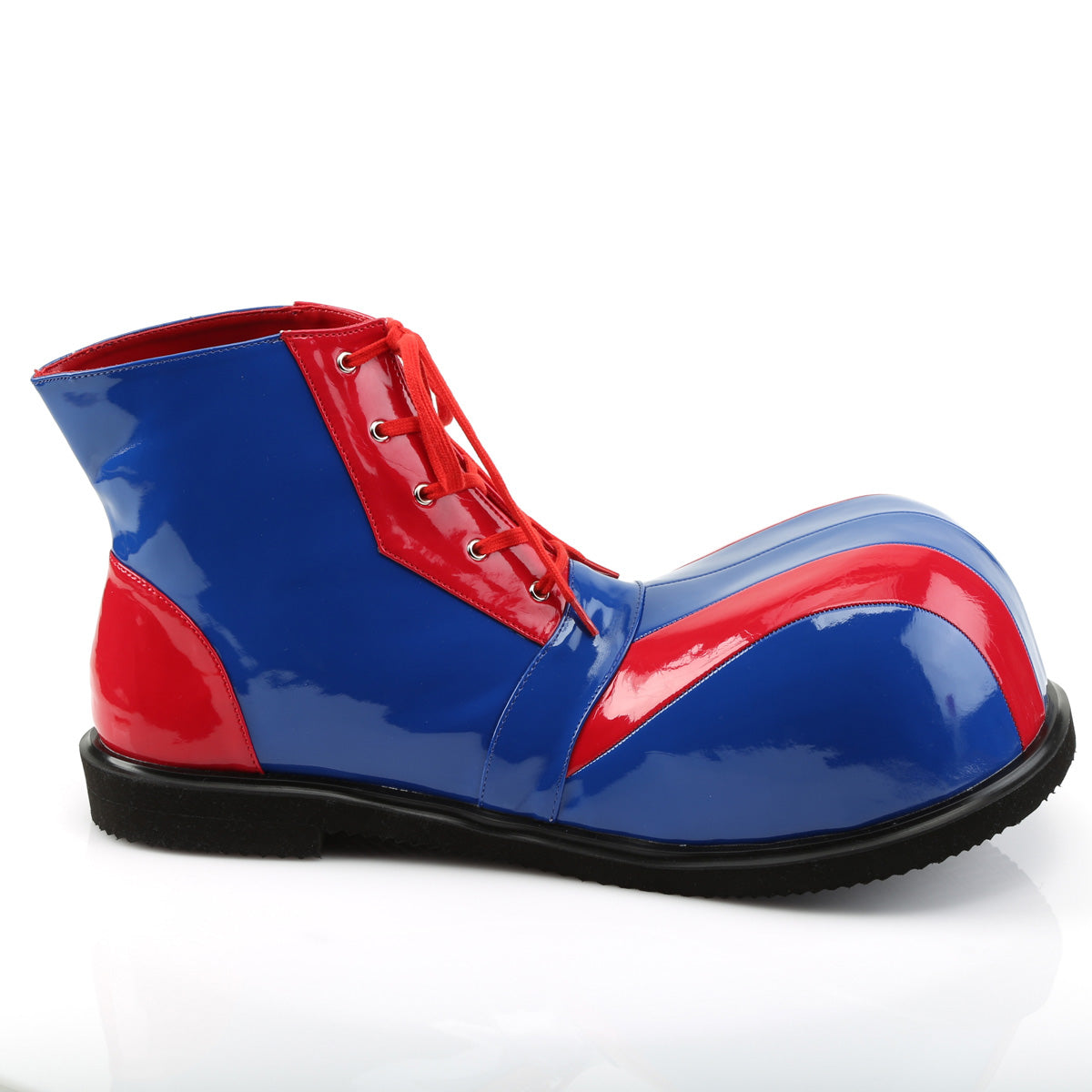 CLOWN-05 Adult Red-Blue Pat Bump Toe Clown Shoe