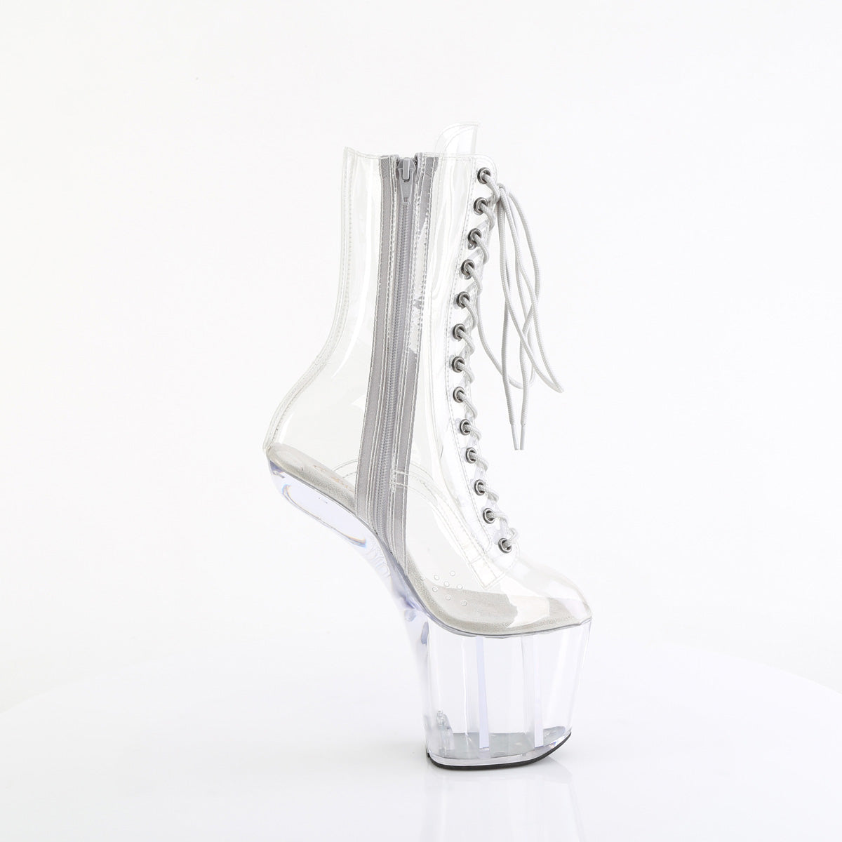 CRAZE-1040C *8" Heelless, 3" PF Lace-Up Front Ankle Boot
