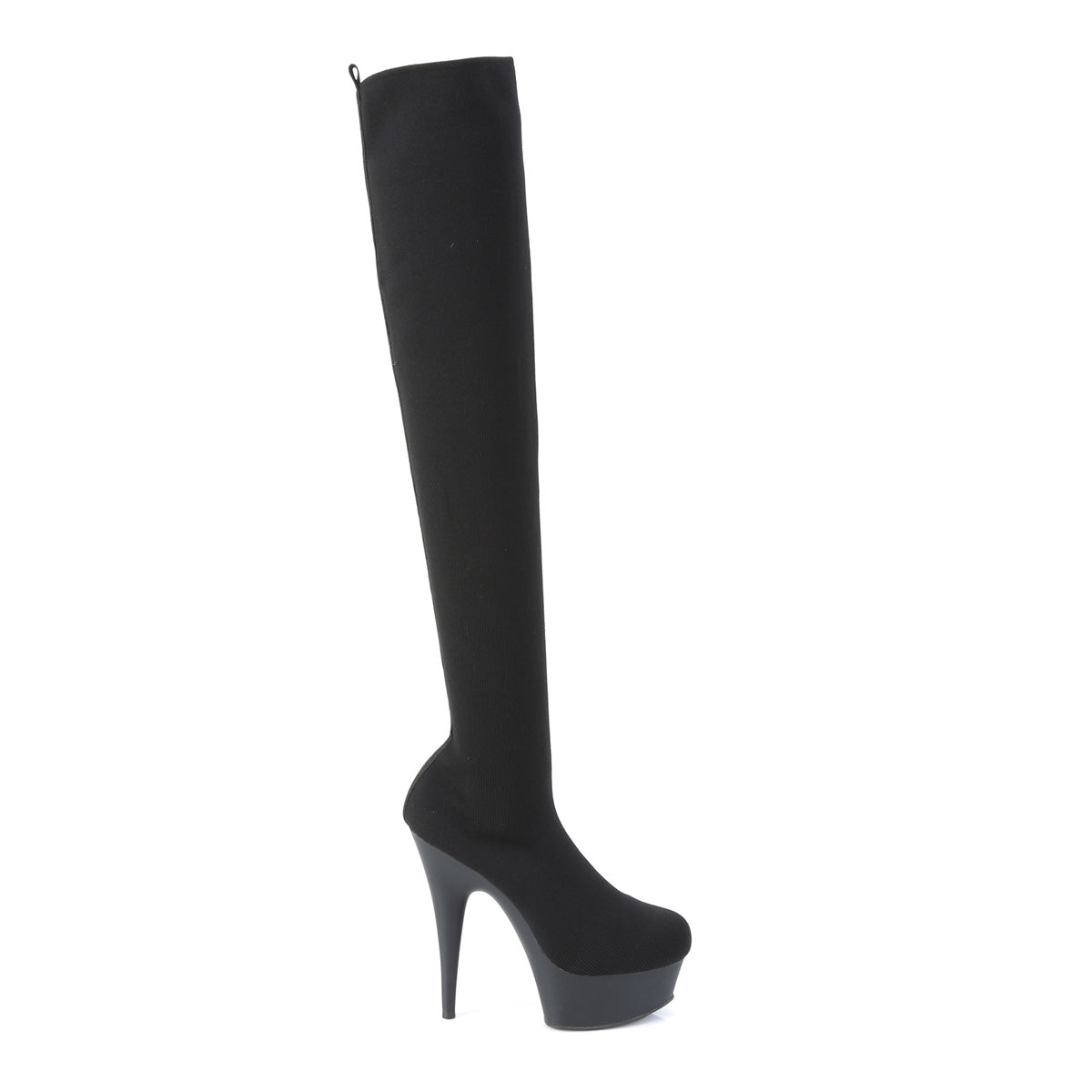 DELIGHT-3002-1 *6" Heel, 1 3/4" PF Pull-on Stretch Knit Thigh Boot