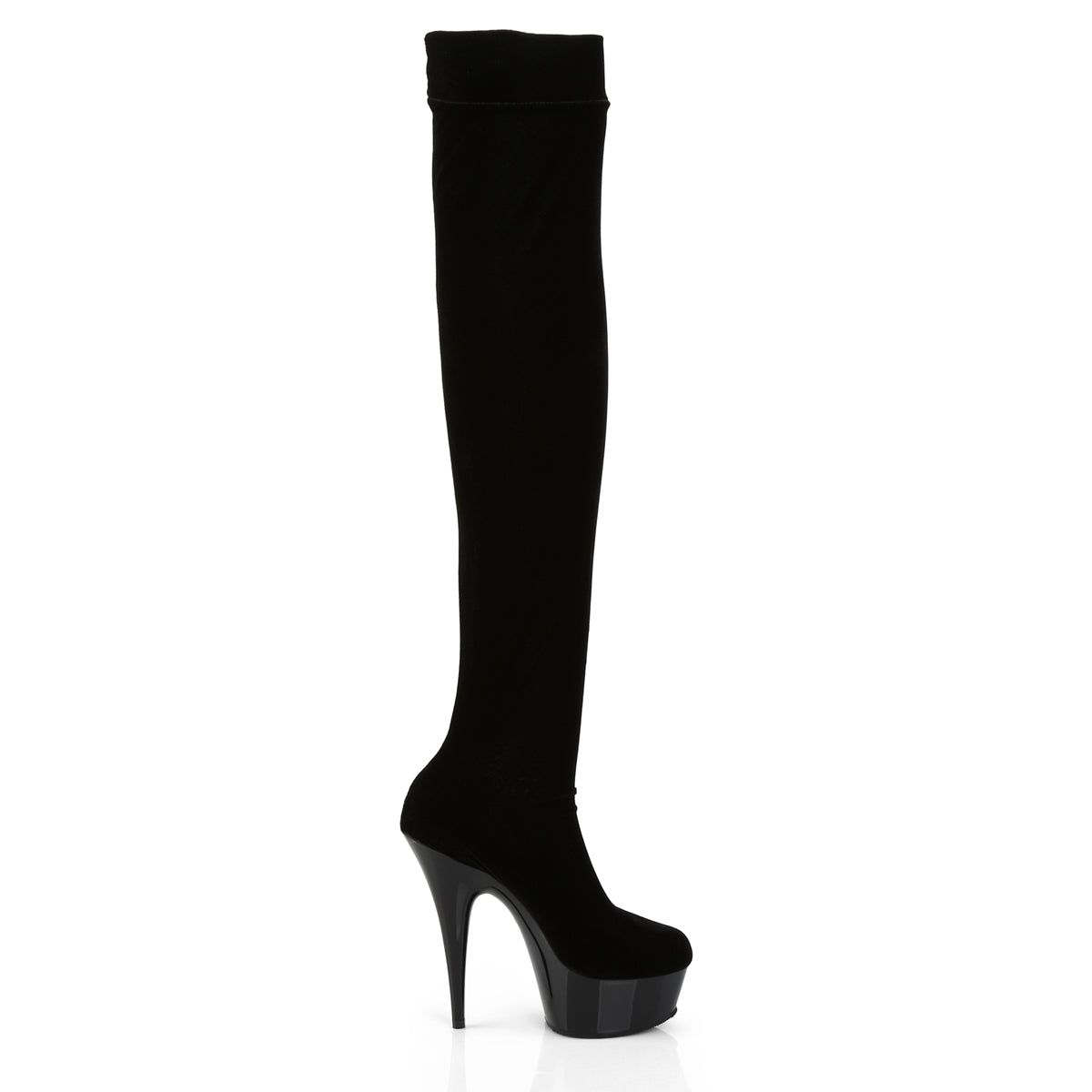 DELIGHT-3002 6" Heel, 1 3/4" PF Thigh High Velvet Boot