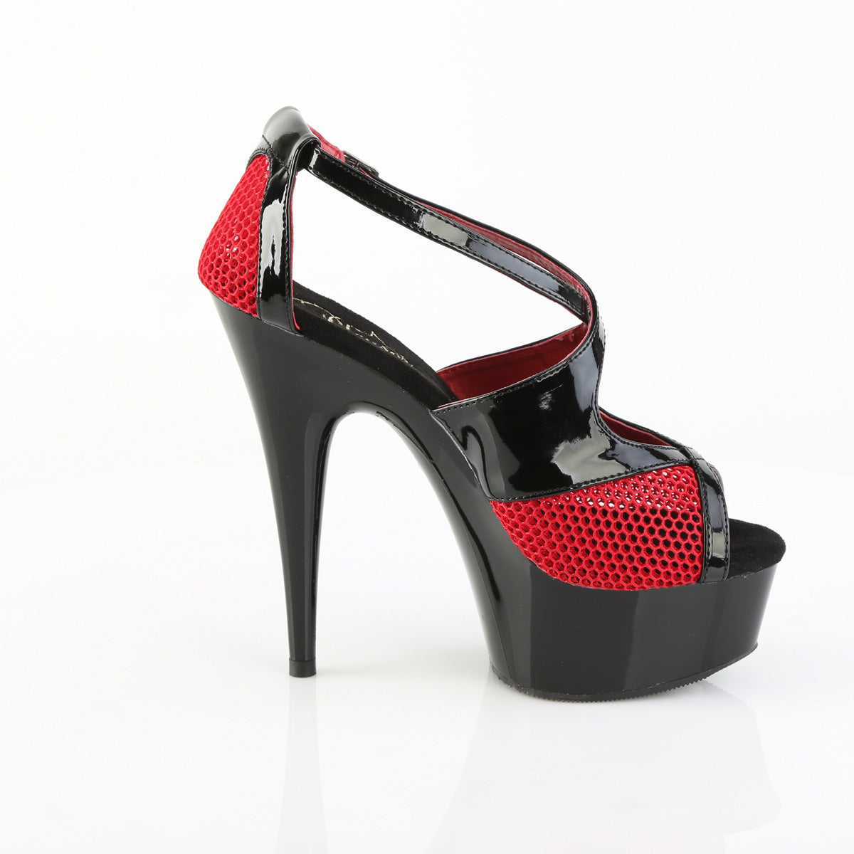 DELIGHT-652-1 *6" Heel, 1 3/4" PF Two Tone Peep Toe Criss-Cross Sandal