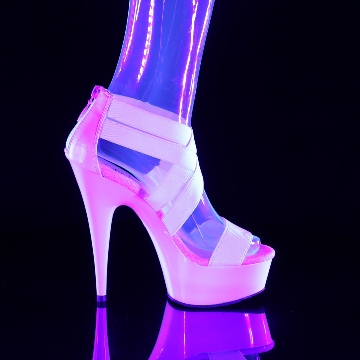 DELIGHT-669 *6" Heel, 1 3/4" PF Criss Cross Sandal, Back Zip