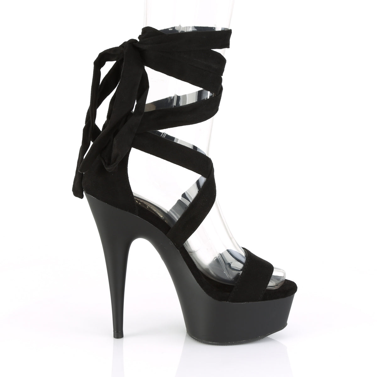 DELIGHT-671 6" Heel, 1 3/4" PF Criss Cross Ankle Wrap Sandal