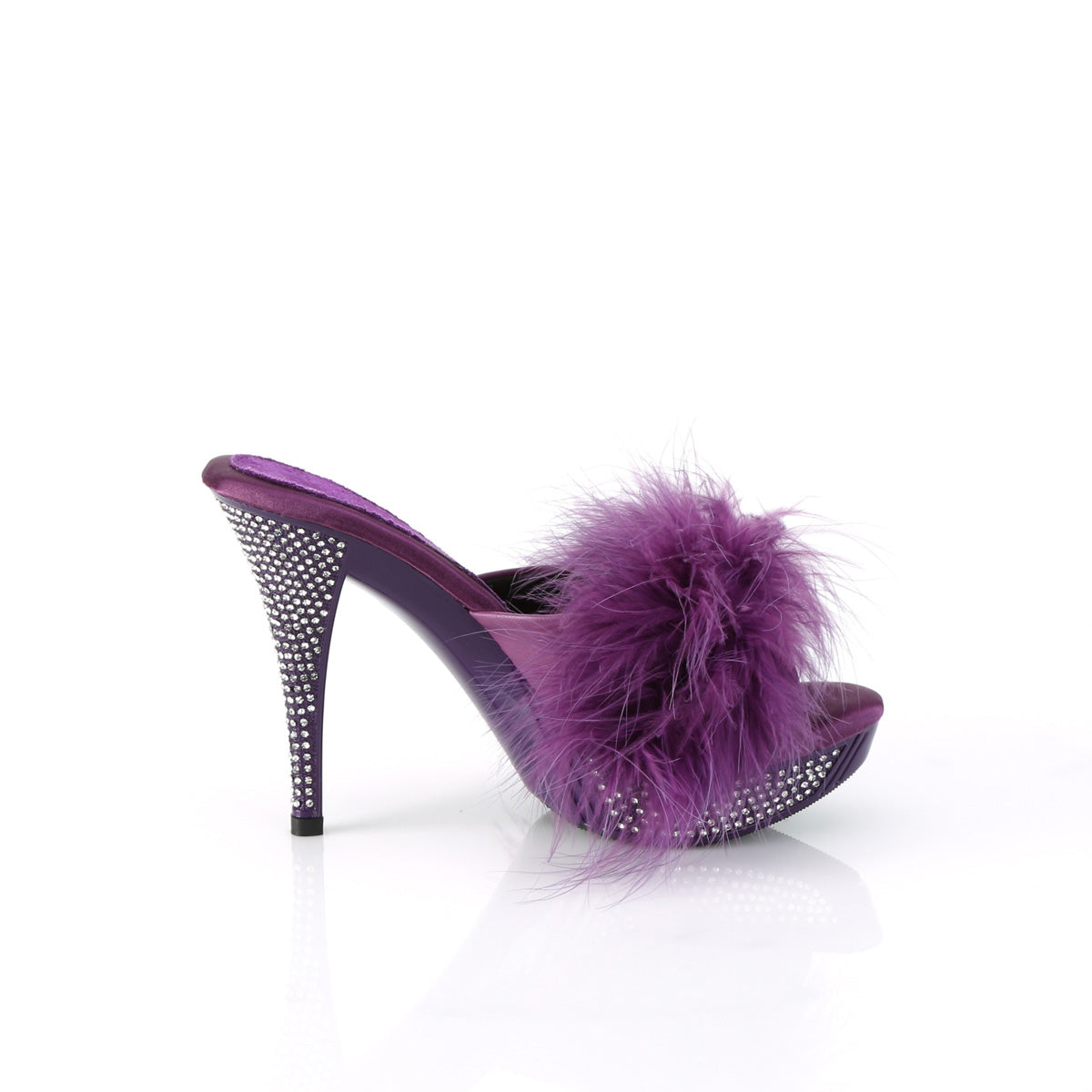 ELEGANT-401F **4 1/2" Heel, 1" PF Marabou Fur Slipper