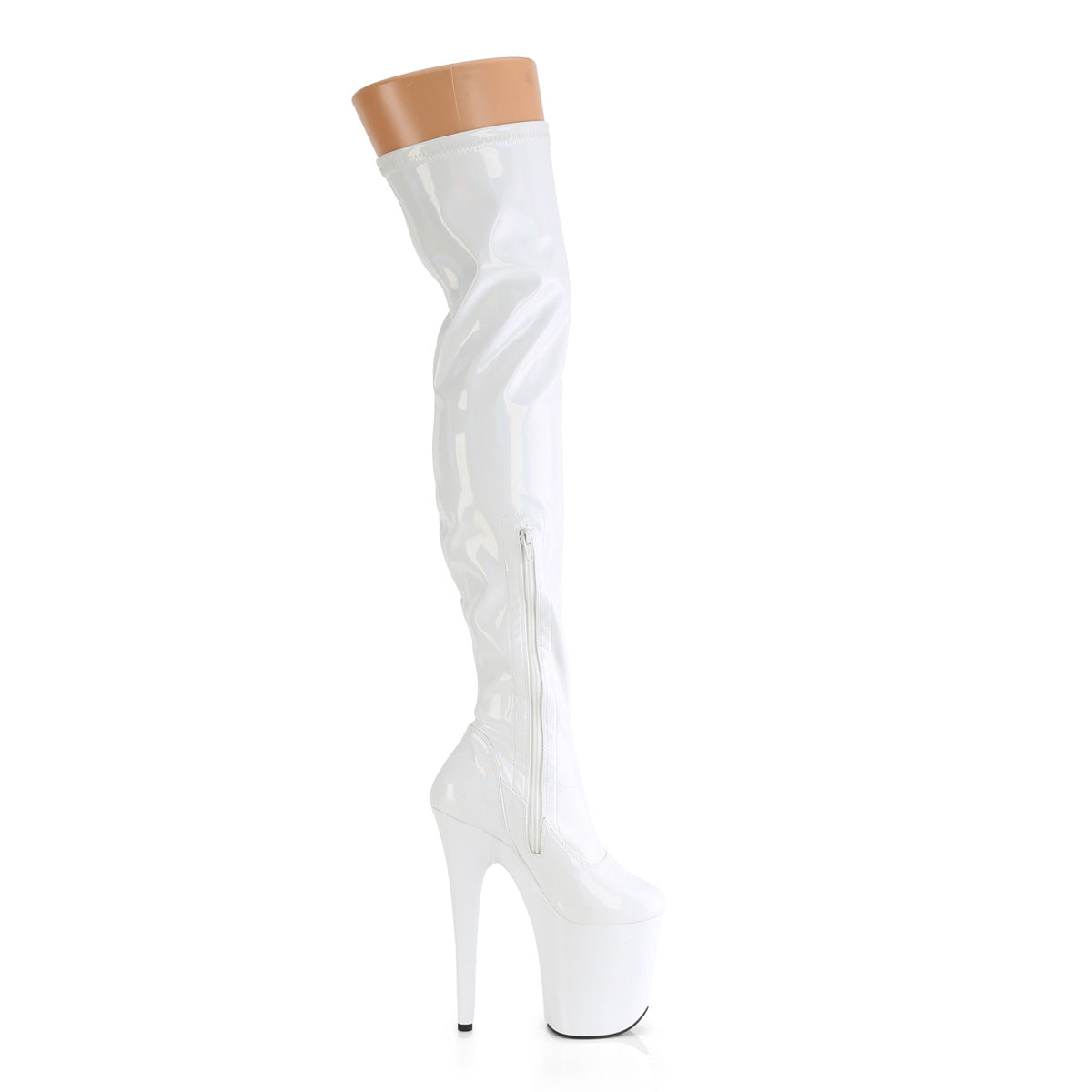 FLAMINGO-3000HWR *8" Heel, 4" PF Stretch Thigh Boot, Side Zip