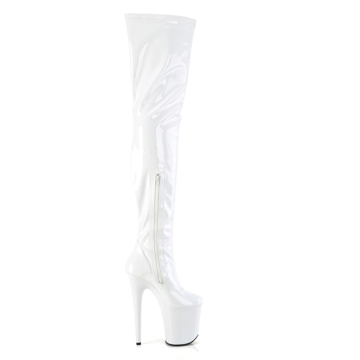 FLAMINGO-4000 *8" Heel, 4" PF Stretch Crotch Boot, Side Zip