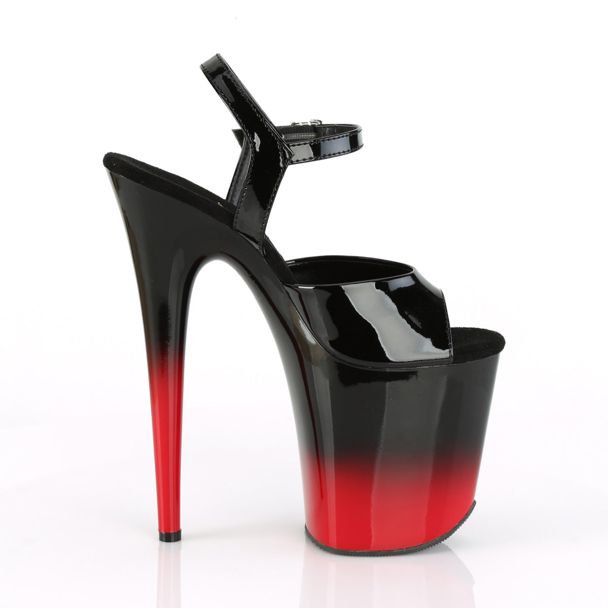 FLAMINGO-809BR-H 8" Heel, 4" PF Two Tone Ankle Strap Sandal