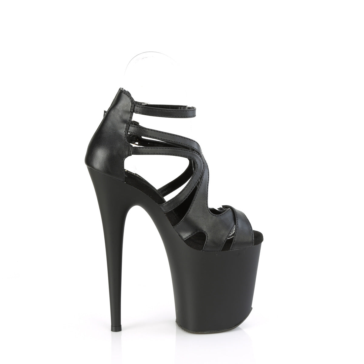 FLAMINGO-877 *8" Heel, 4" PF Strappy Close Back Ankle Strap Sandal