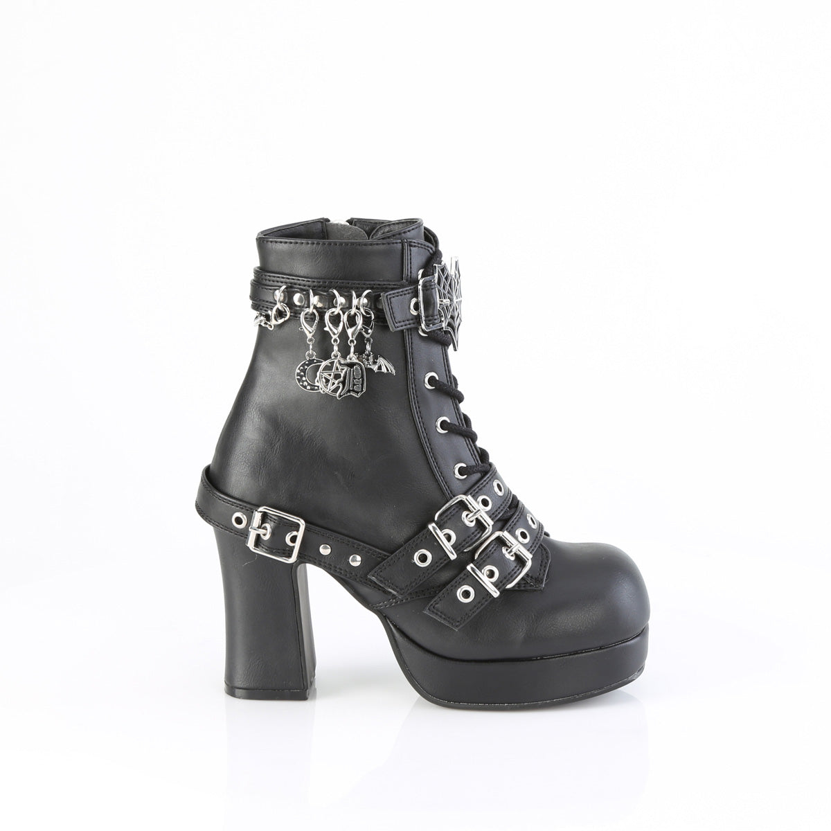 GOTHIKA-66 3 3/4" Heel, 1 1/4" PF Lace-Up Mid-Calf Boot, Inside Zip