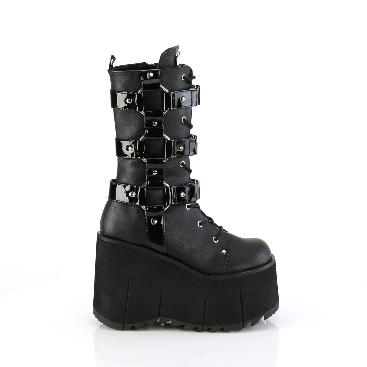 KERA-110 *4 1/2" Platform Lace-Up Mid-Calf Boot, Inside Zip