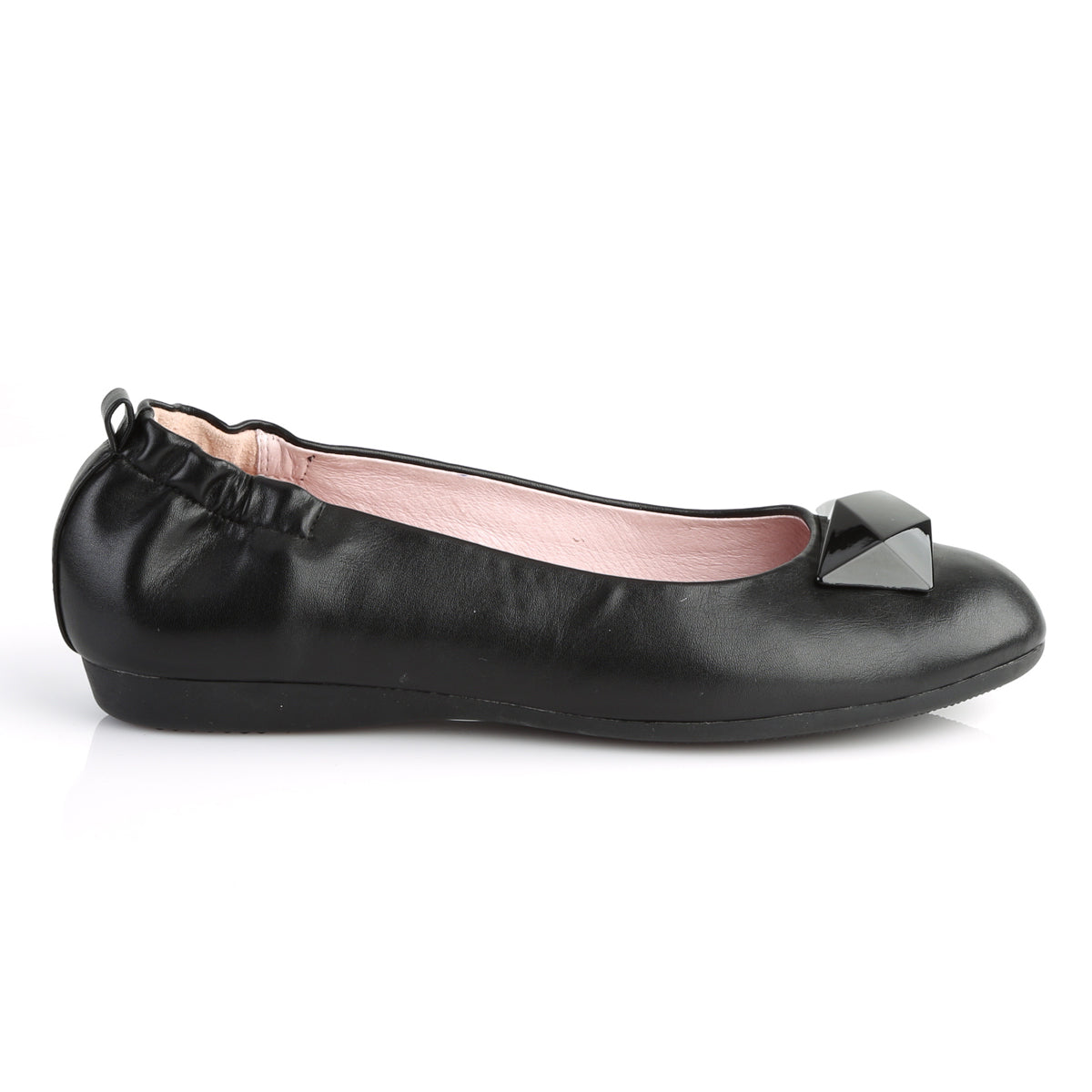 OLIVE-08 *Round Toe Foldable Flats W/ Geometric Adornment