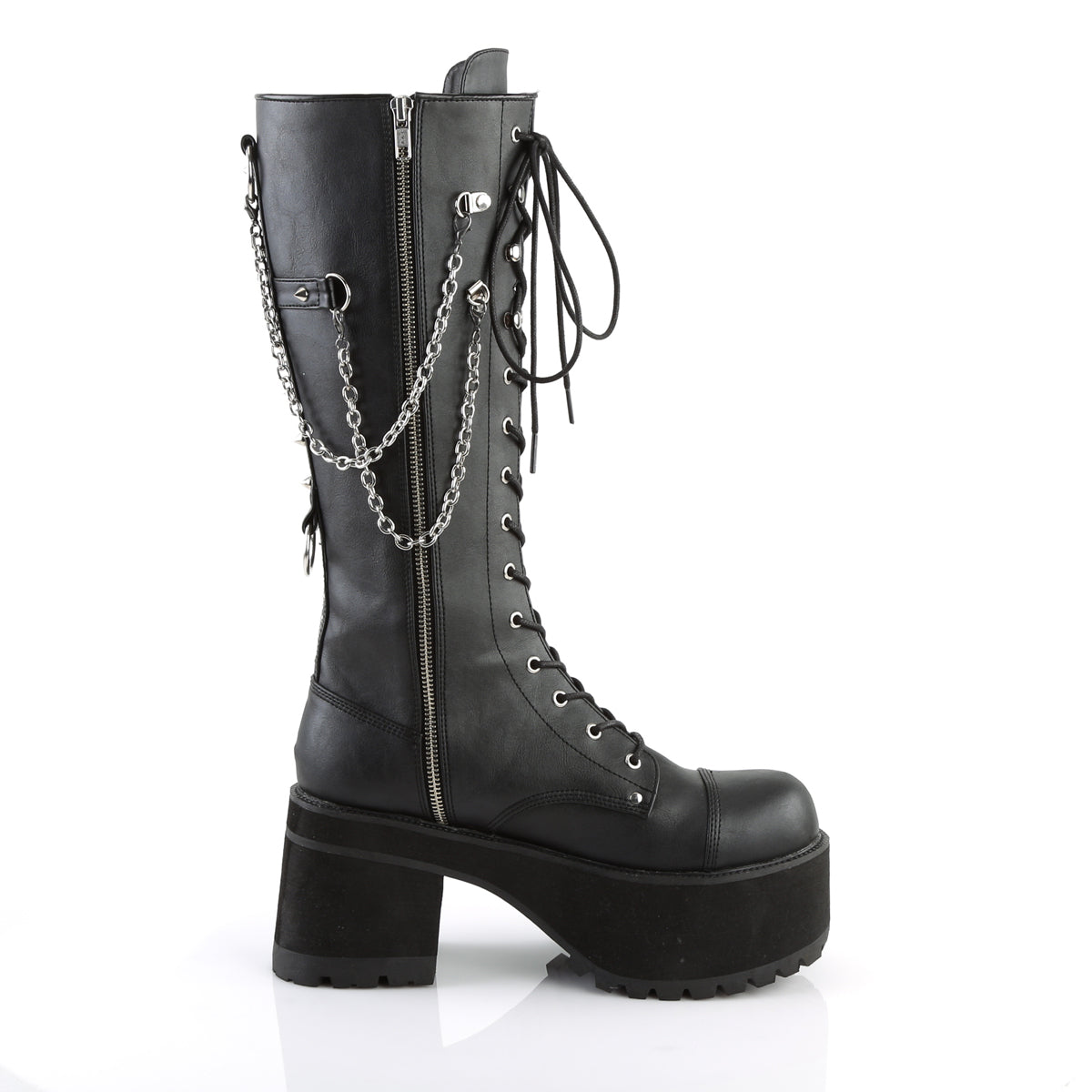RANGER-303 3 3/4" Heel, 2 1/4" PF Knee High Boot, Metal Side Zip