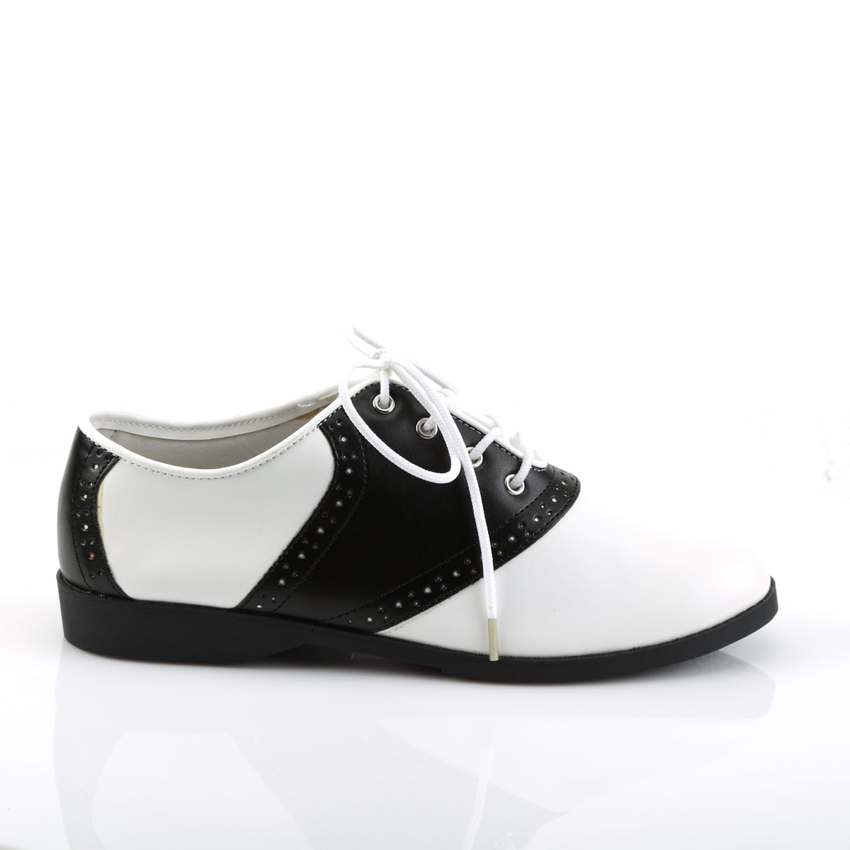 SADDLE-50 Front Lace Up Flat Costume Saddle Shoes