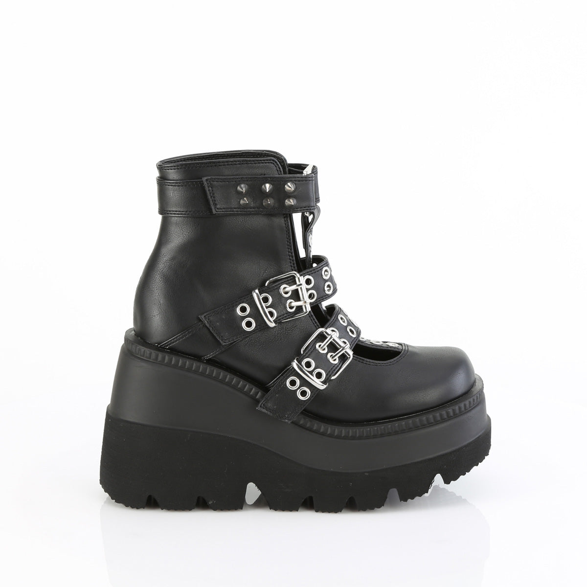 SHAKER-62 *4 1/2" Wedge Platform Cage Bootie, Back Zip