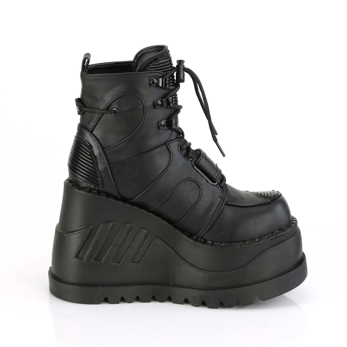 STOMP-13 4 3/4" Wedge PF Lace-Up Ankle Boot w/ Hook & Loop Strap
