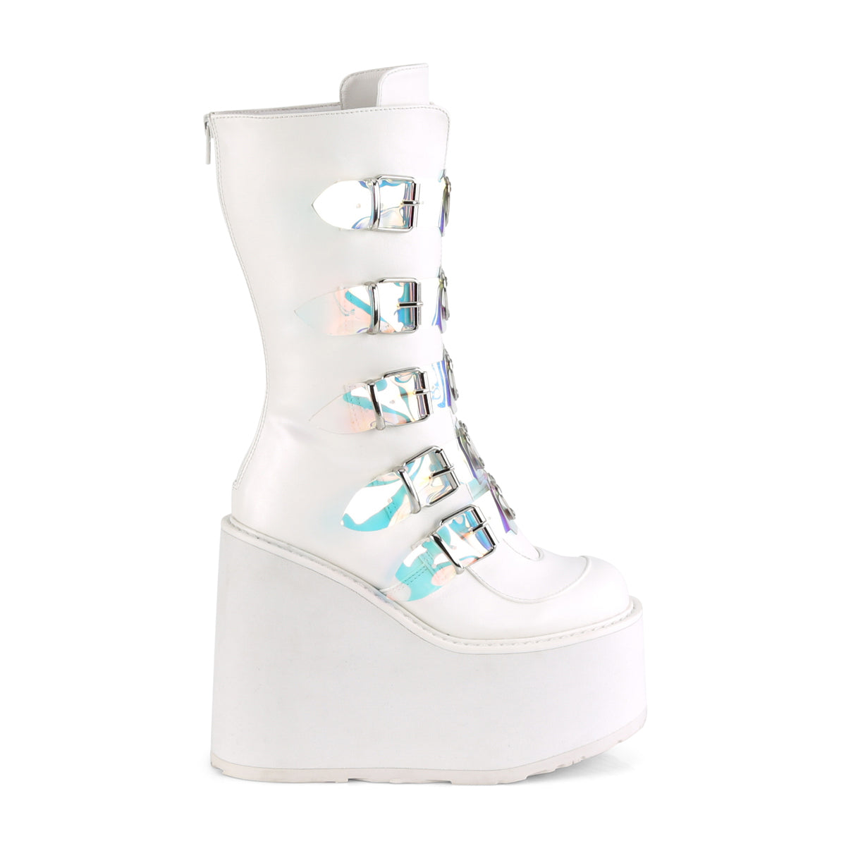 SWING-230 **5 1/2" PF Mid-Calf Boot w/ 5 Buckle Straps, Back Metal Zip