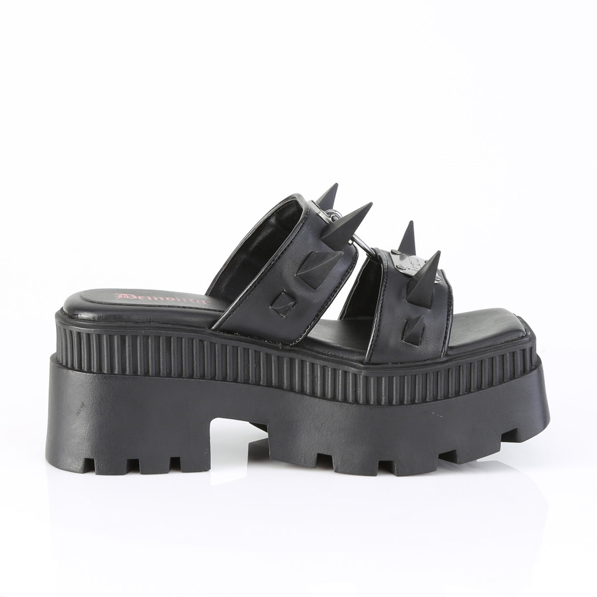 WRATH-13 3 1/4" Chunky Heel, 2" Square-Toe PF Double Slide Sandal
