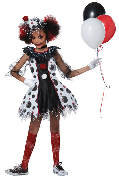 California Costume Creepy Clown Girl Costume Child