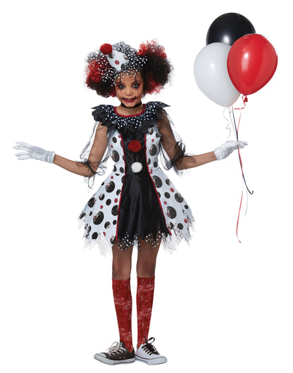 California Costume Creepy Clown Girl Costume Child
