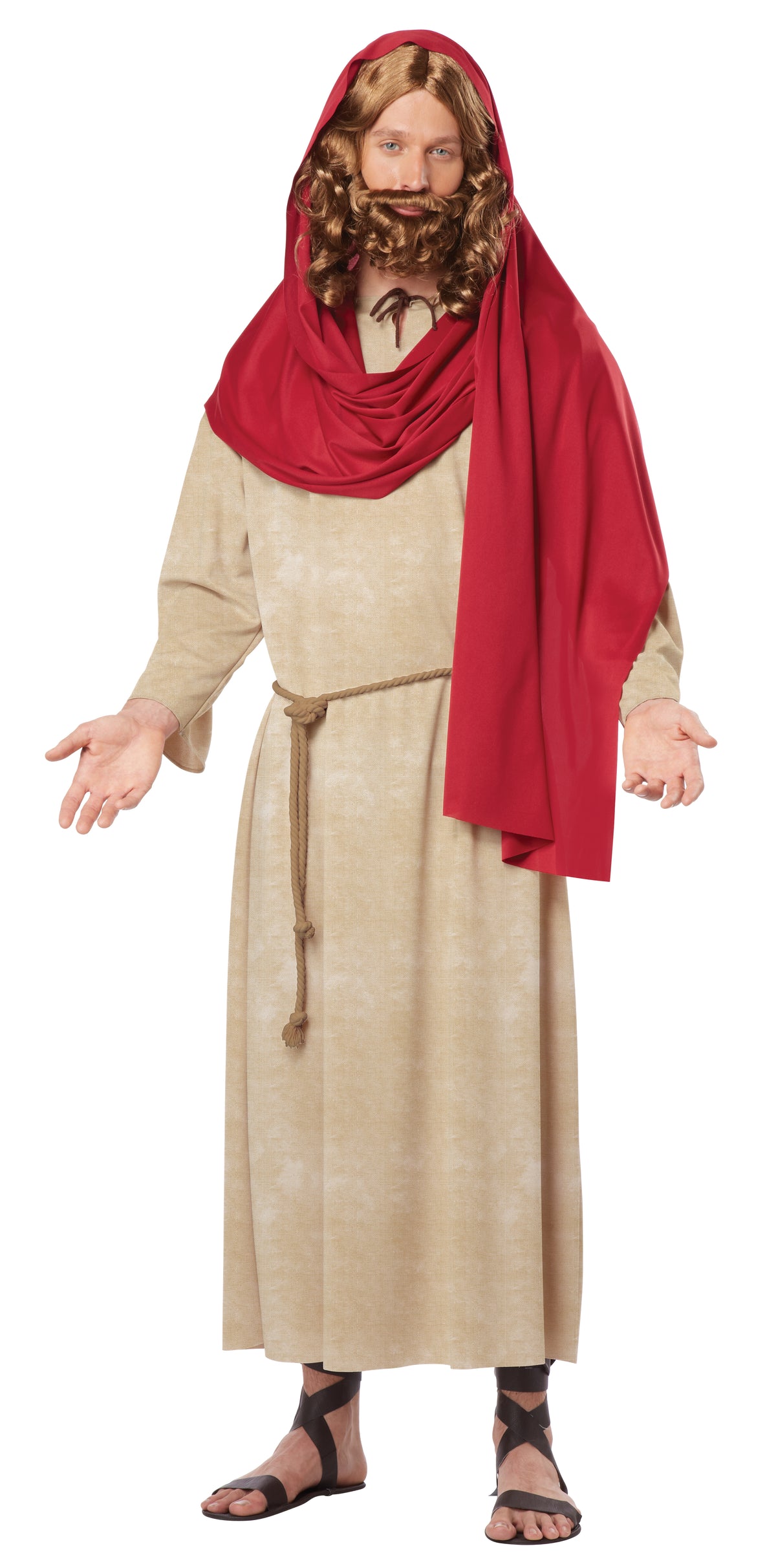 California Costume Jesus Adult Costume, Tan/Red, Medium (Used)