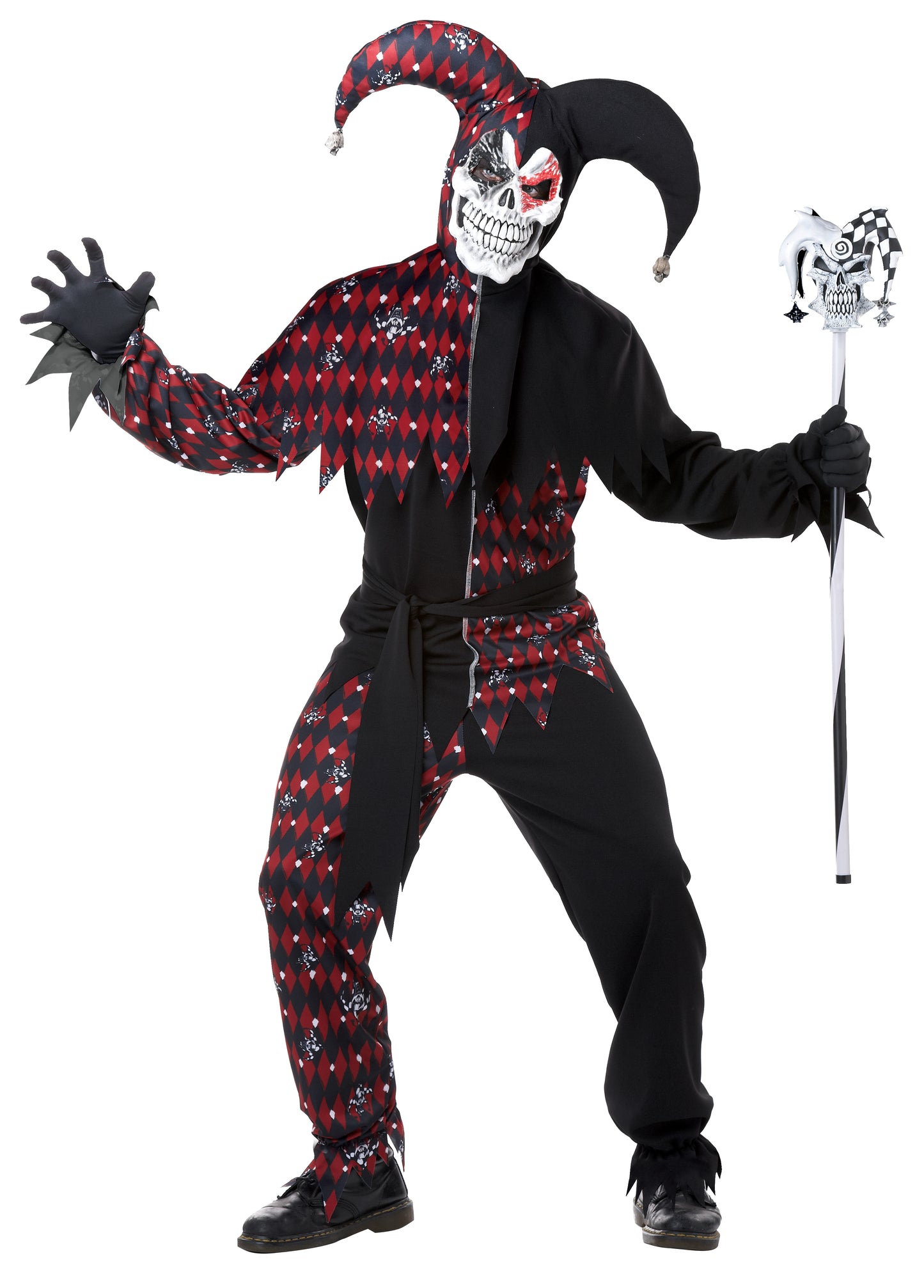 California Costumes Men's Sinister Jester Mardi Gras Carnival Costumes