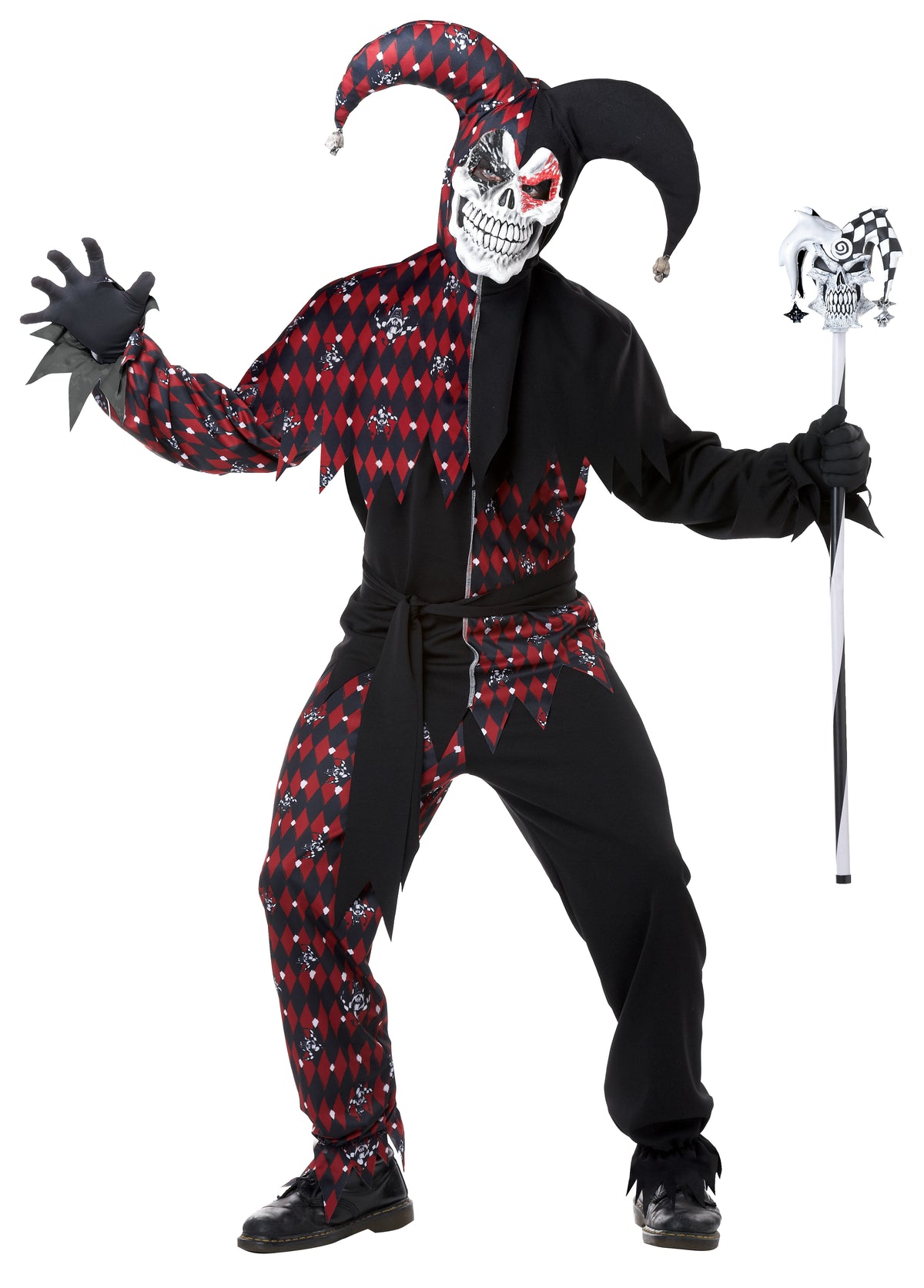 California Costumes Men's Sinister Jester Mardi Gras Carnival Costumes