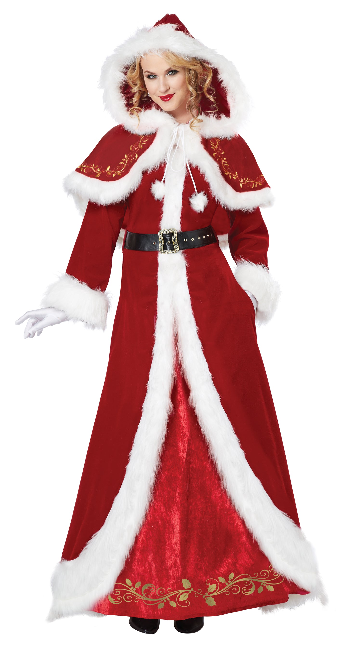 California Costume Mrs. Claus Deluxe Adult Costume(Used; Dress and Belt only)