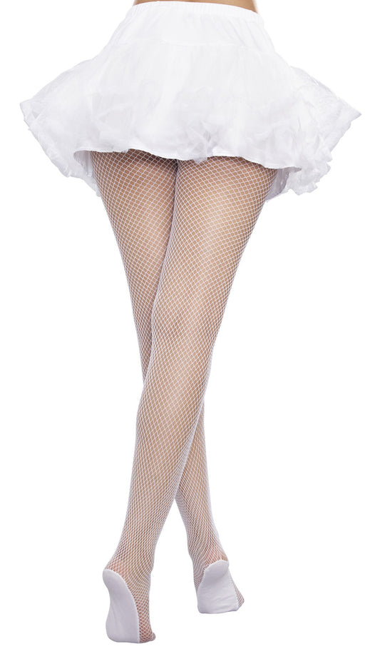 Plus Size Fishnet Pantyhose with Solid Foot