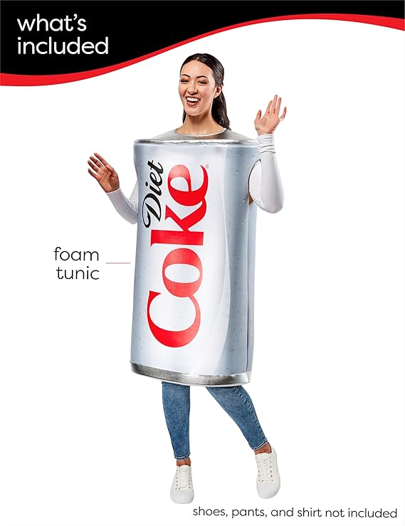 Diet Coke Costume for Adults, Unisex One Size