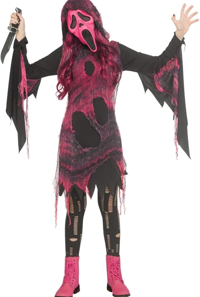Fun World Ghost Face Pink Gauze Costume Kids Child Scream