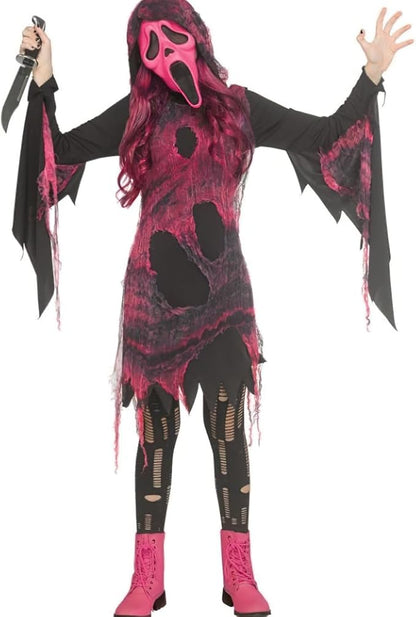 Fun World Ghost Face Pink Gauze Costume Kids Child Scream