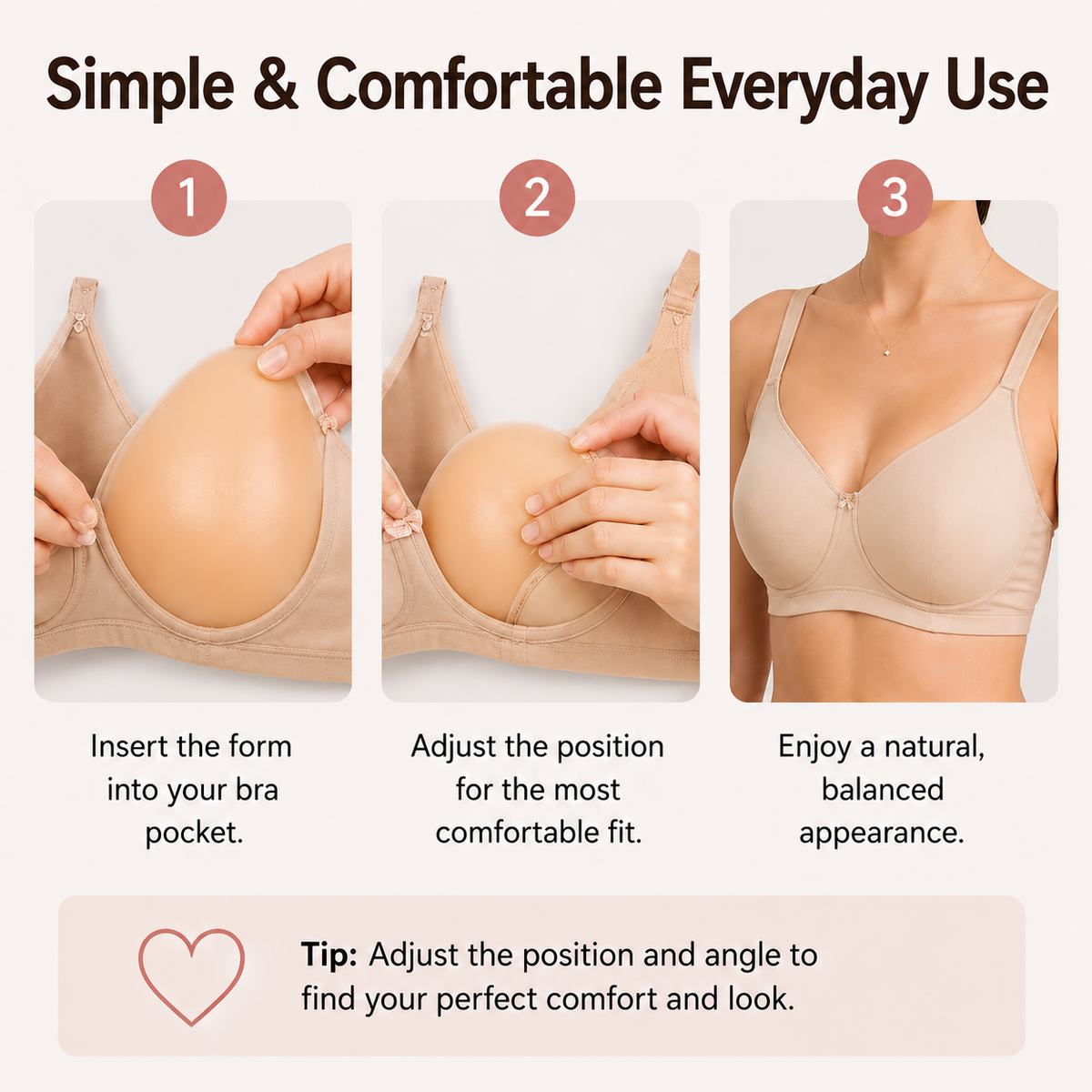 Envy Body Shop Concave Beige Tear Drop Swim Silicone Breast Forms