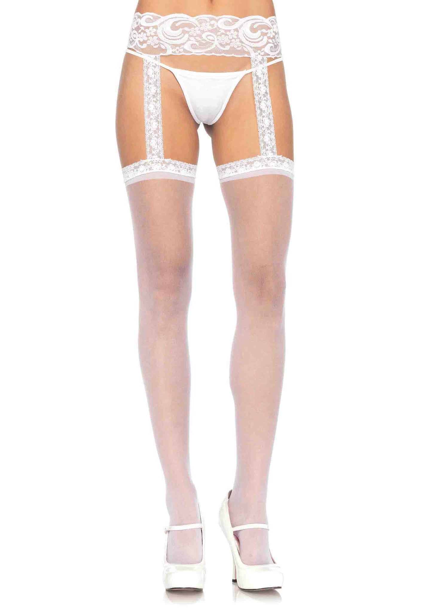 Sheer Thi-Hi with Lace Garter Belt