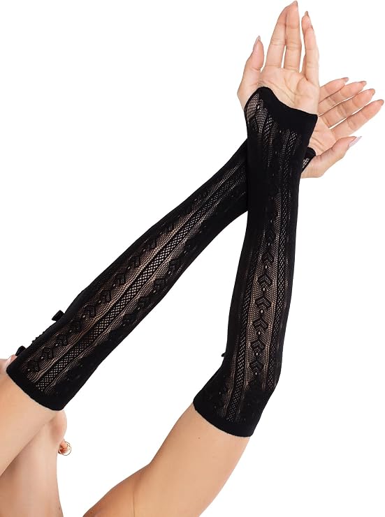 Sweetheart Striped Keyhole Arm Warmers