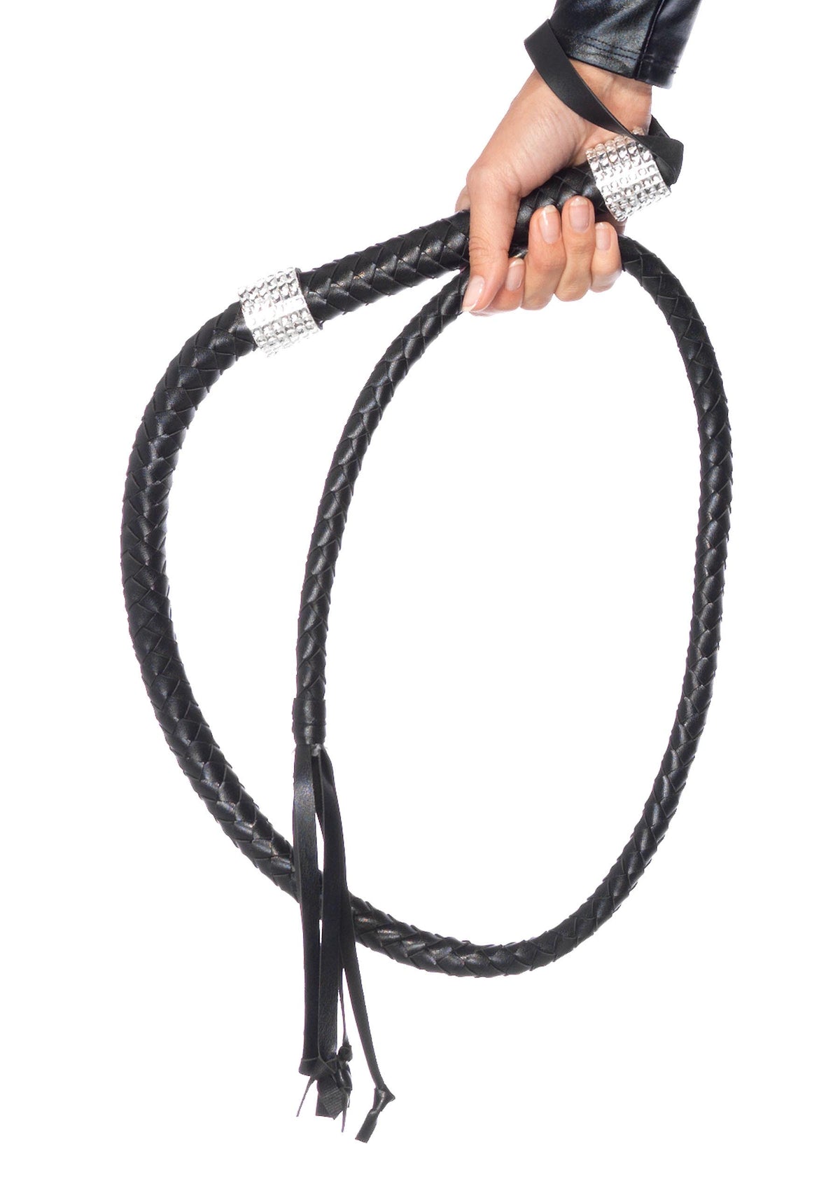 Braided Whip with Rhinestone Handle