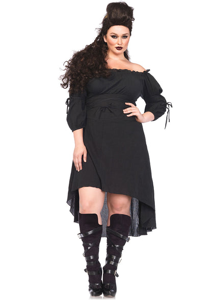 GAUZE HIGH LOW PEASANT DRESS